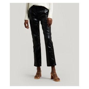 FRAME Le Sylvie Slender Straight Croc pants